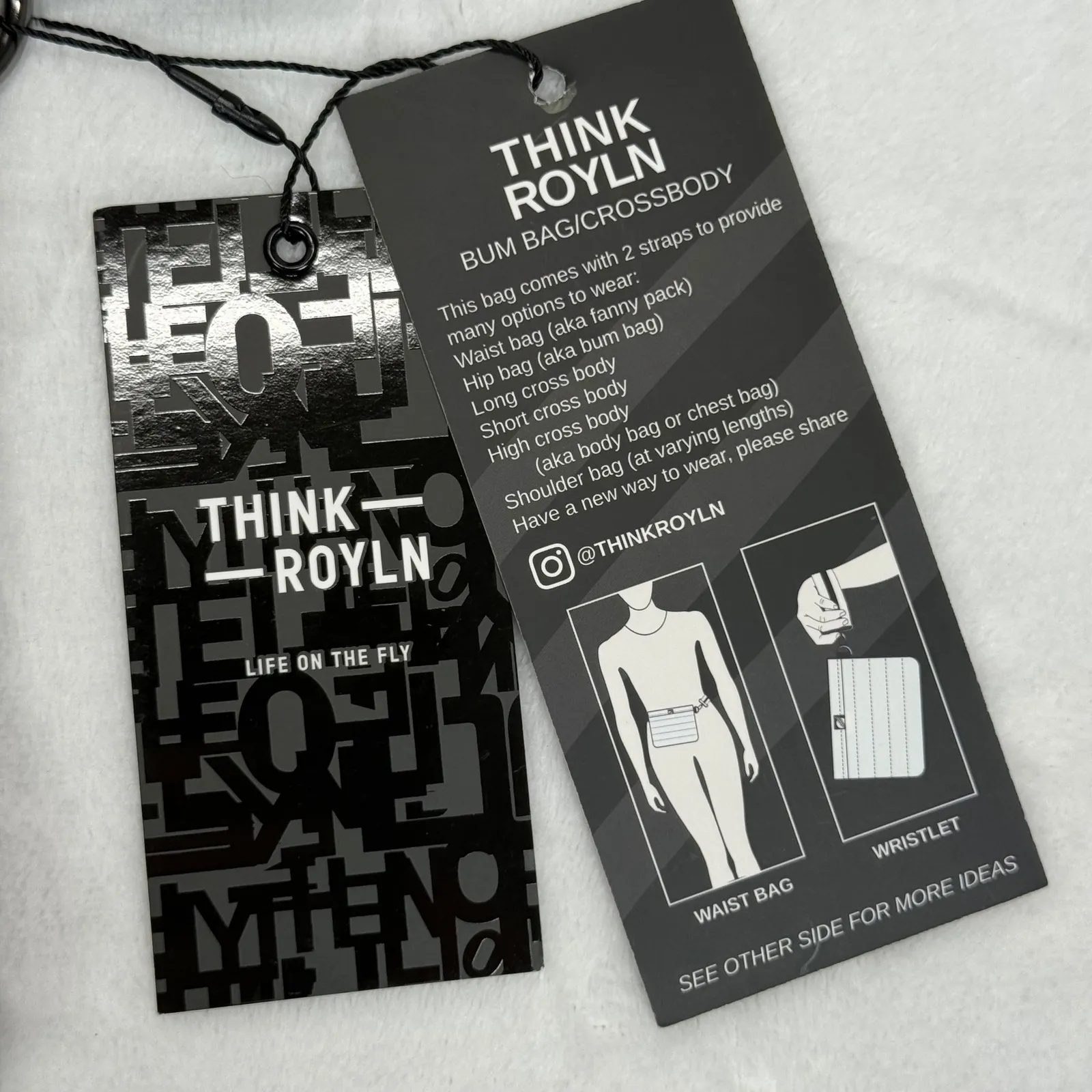 Think Royln Bum Bag Crossbody Quilted Belt Bag Nylon Black‎ NEW READ Black - Image 5