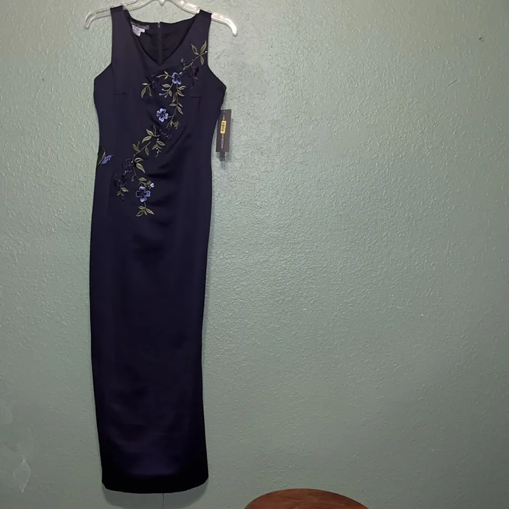 NEW Maggy London semi formal dress embroidered flowers humming bird motb - Image 4