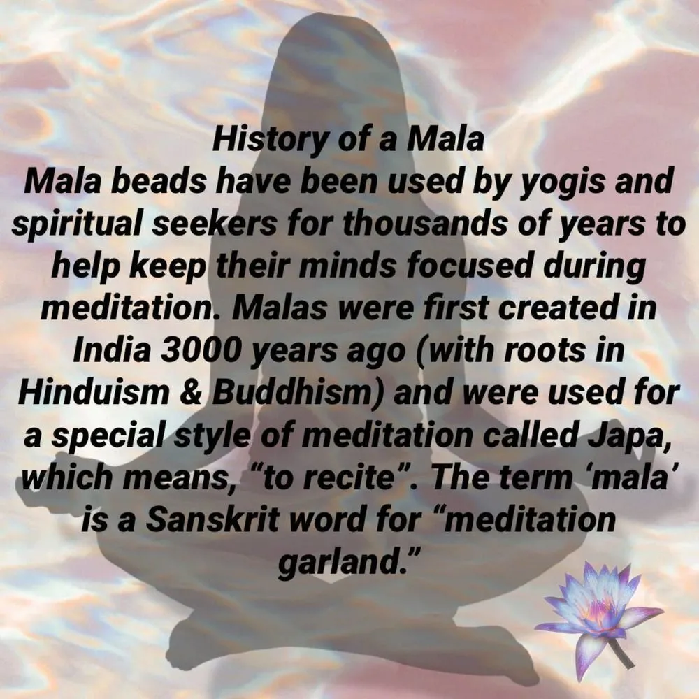 Howlite Crystal 108 Bead Mala Prayer Bead Necklace Blue - Image 6