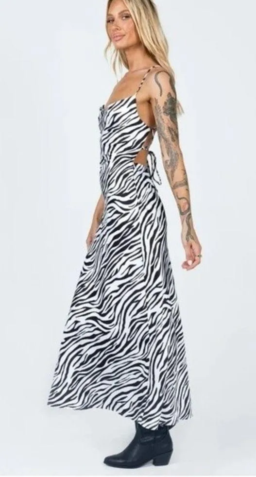 PRINCESS POLLY CHRISTOPHER MAXI DRESS Zebra print size 12 - Image 4