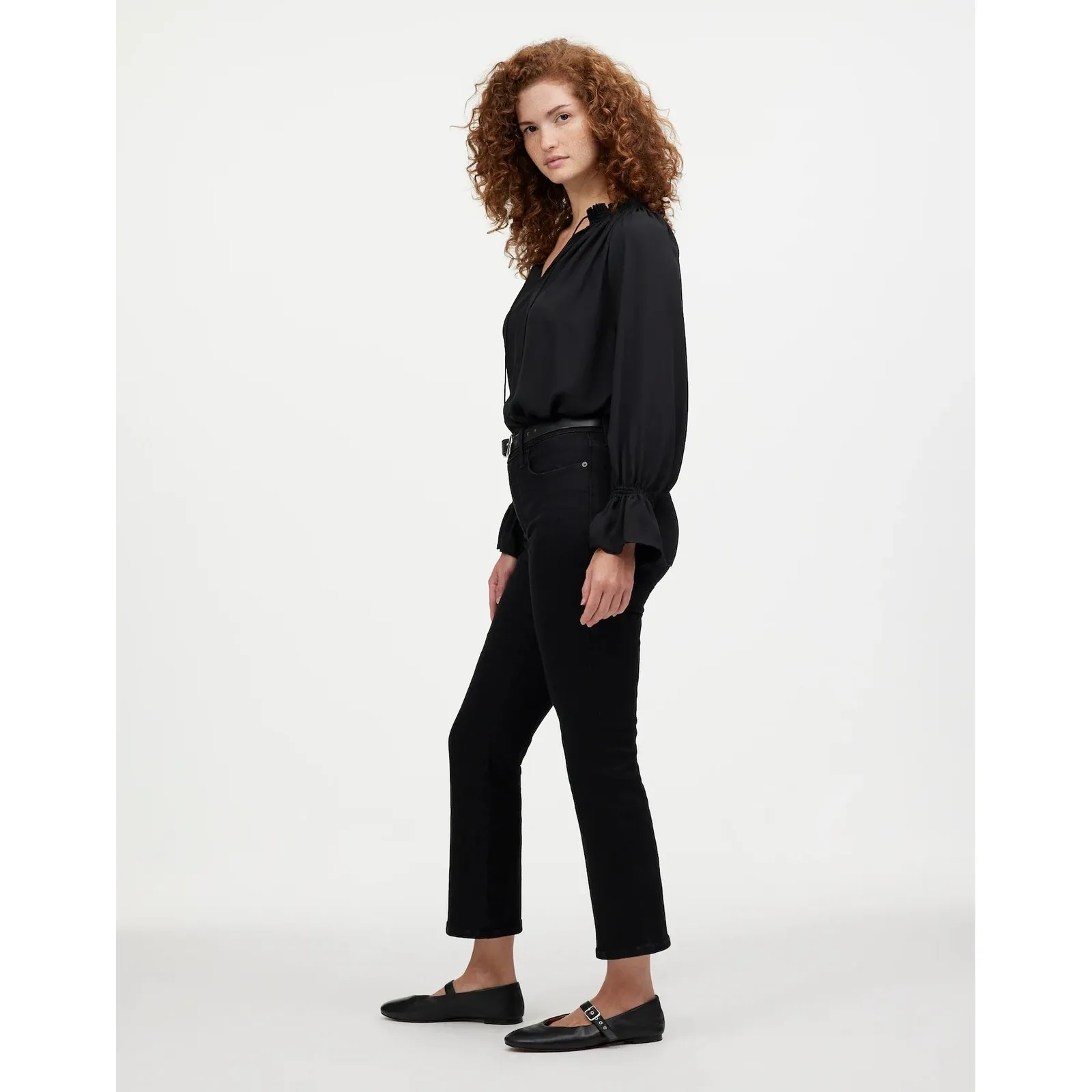 Madewell Curvy Kick Out Crop Jeans Black Rinse Wash Mid Rise Womens‎ Size 24 NWT - Image 13