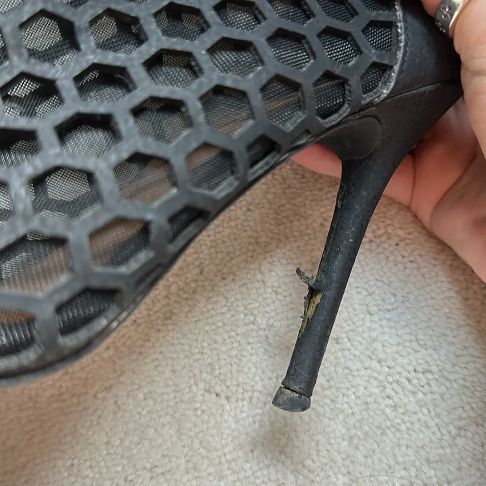 Mesh Lace-up Tied Heel Booties - Image 3