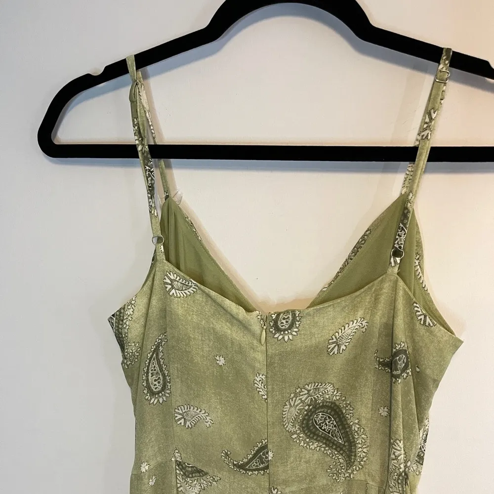 MICHAEL KORS PAISLEY Chiffon Green JUMPSUIT M - Image 10