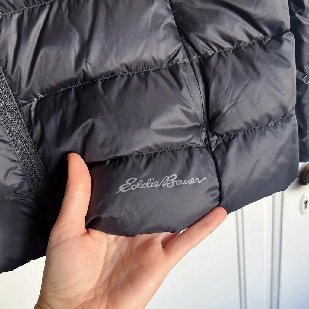 Eddie Bauer • CirrusLite Down Hooded Jacket black puffer quilted winter snow 650 - Image 7