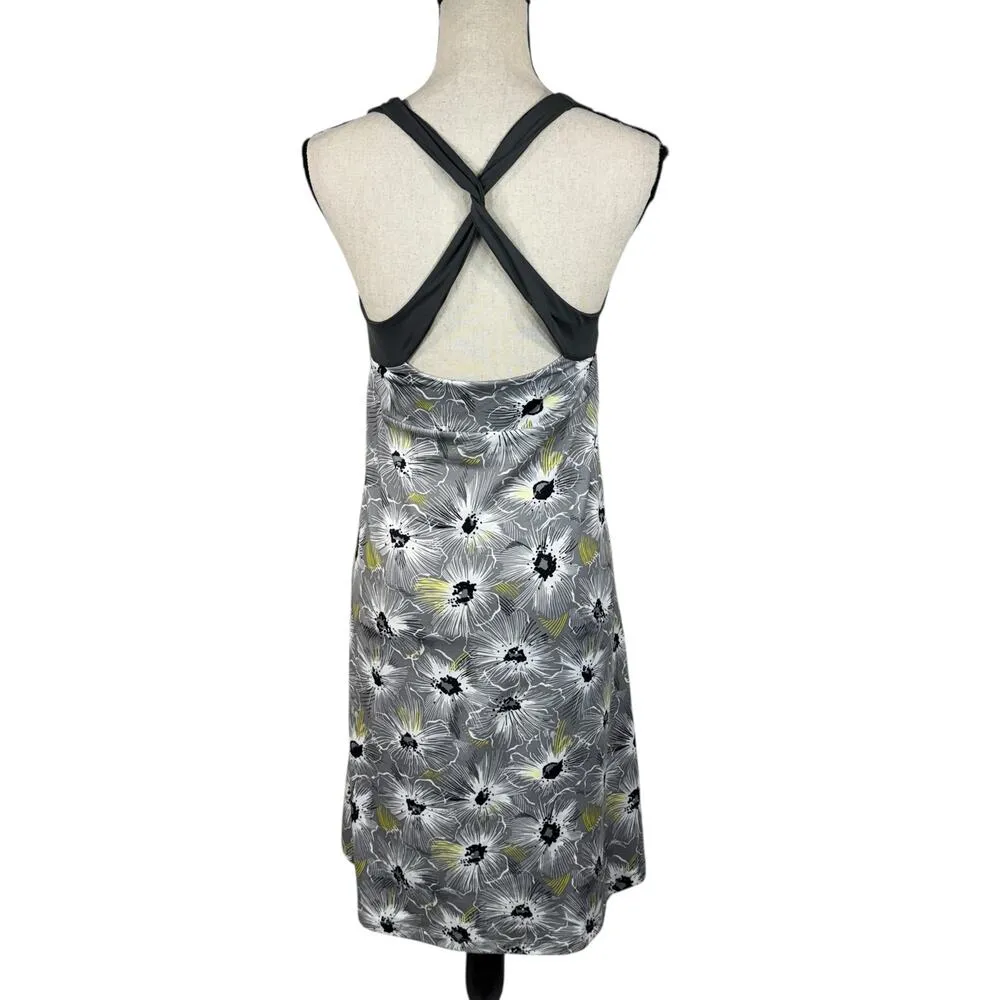 Patagonia Medium Morning Glory Dress Floral Stretch Cross-Back Straps Scoop Neck - Image 4