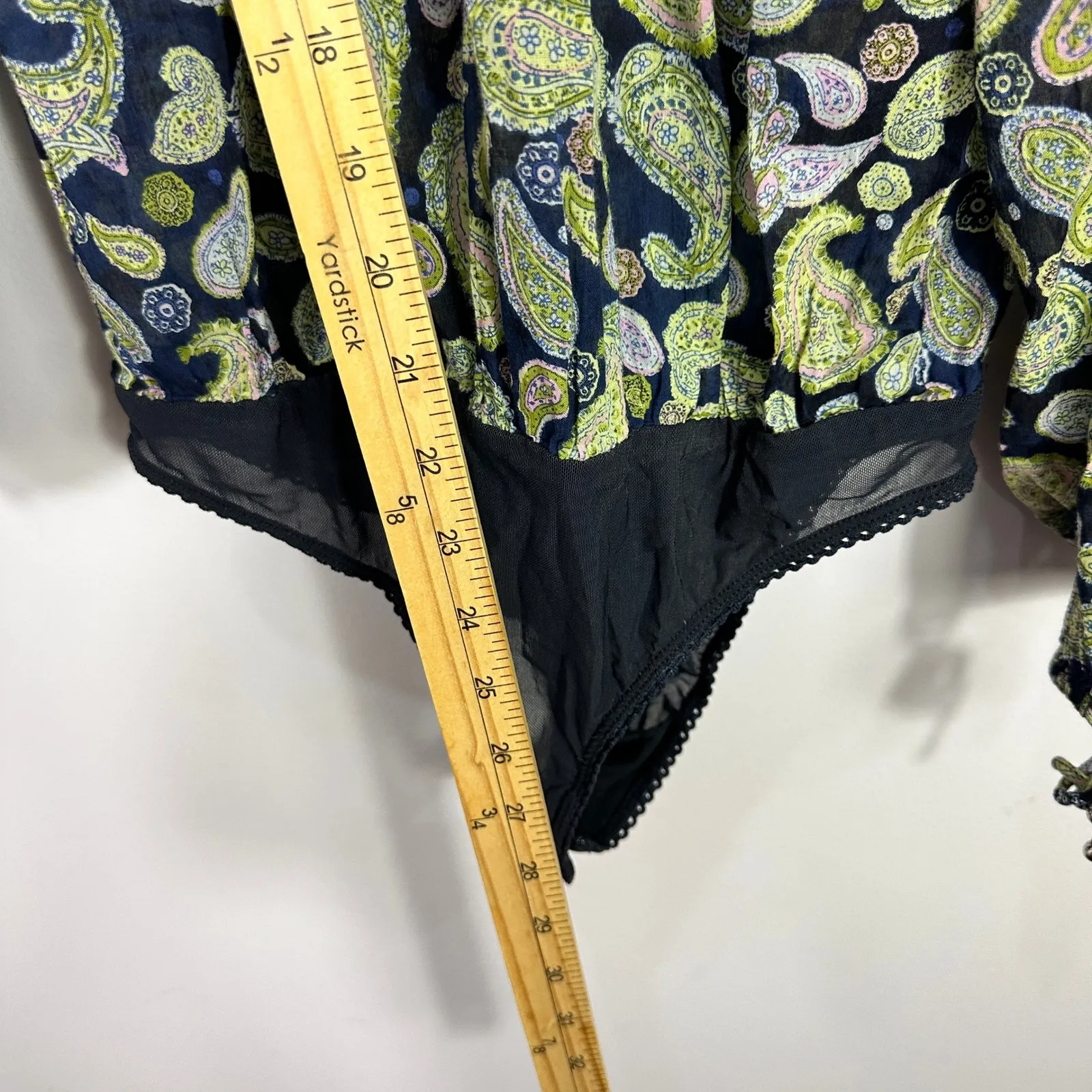 Free People Bodysuit S Paisley Boho Hippie Festival Peasant Cottagecore Romantic - Image 7