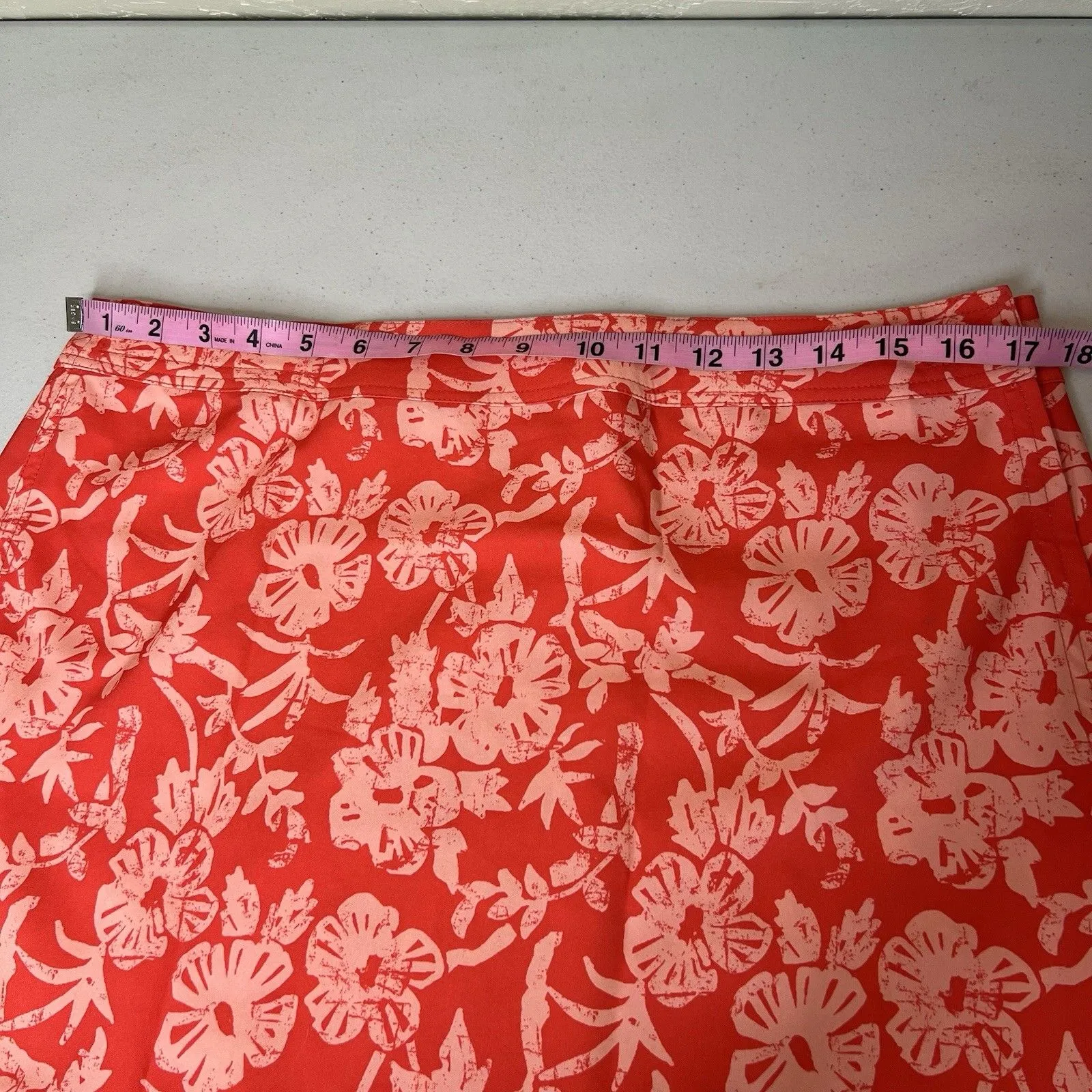 Ripskirt Hawaii Wrap Skirt Size Large Paia Maui Coral Floral Tropical Orange - Image 3