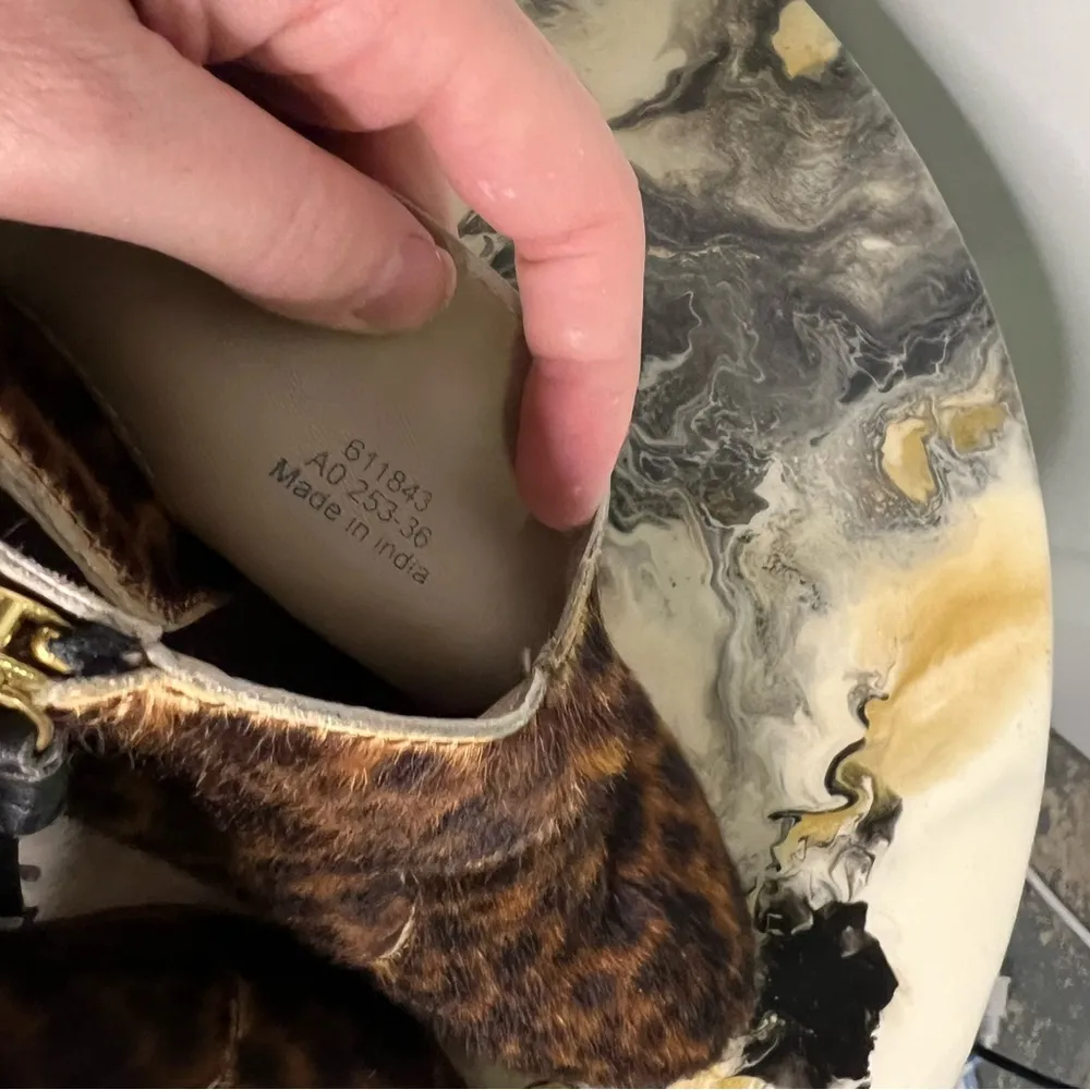 Boden Hoxton Calf Hair Leopard Boots 36 Brown Size 6.5 - Image 10