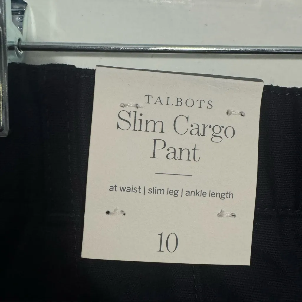 NWT‎ Talbots Slim Cargo Pants In Navy Size 10 - Image 6