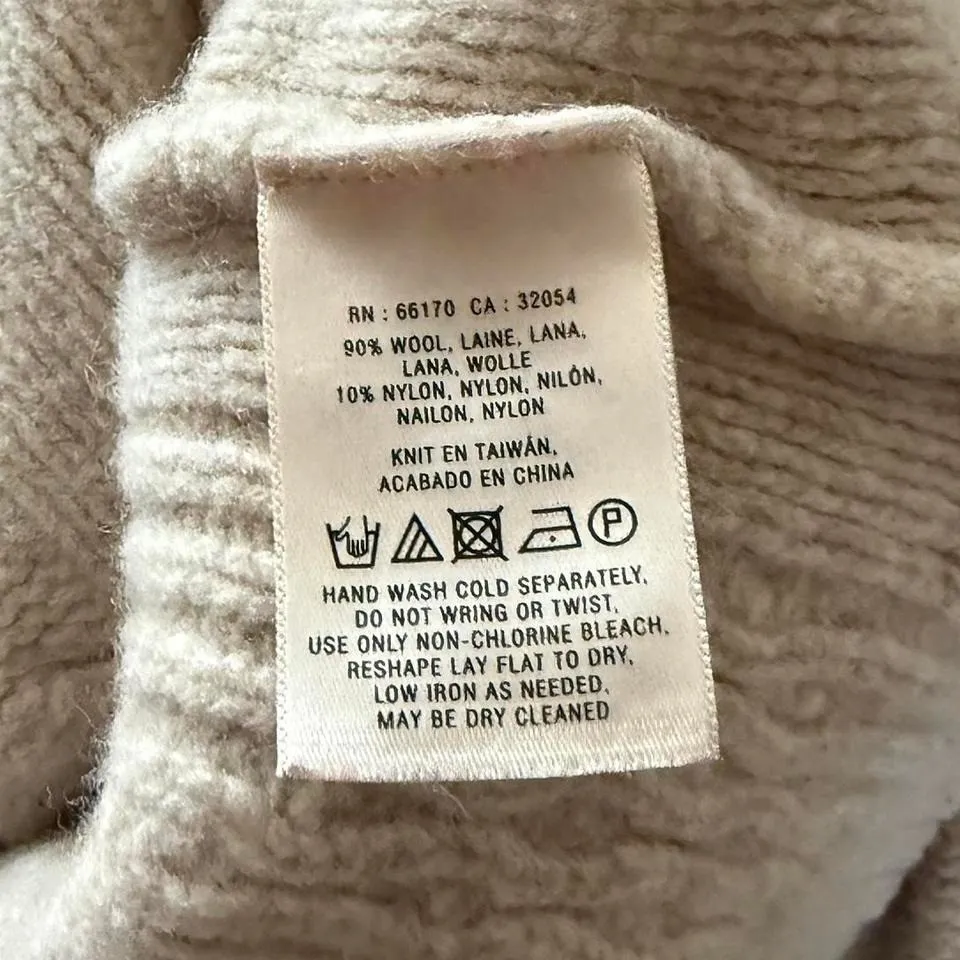 Anthropologie Knitted & Knotted Women's Cable Knit Sweater Cream Beige small - Image 4