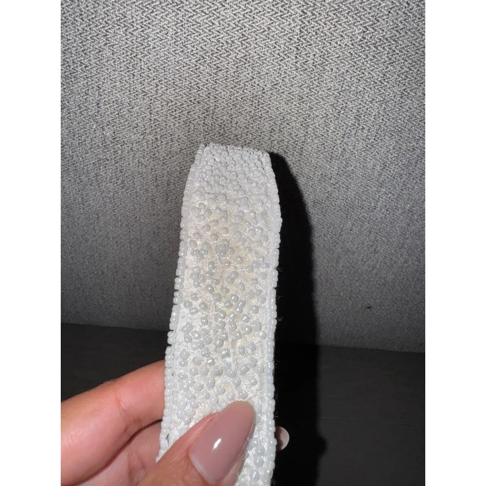 Hand Beaded Viral Cherry Checkered White Shoulder Evening Bag Coquette NWOT - Image 4