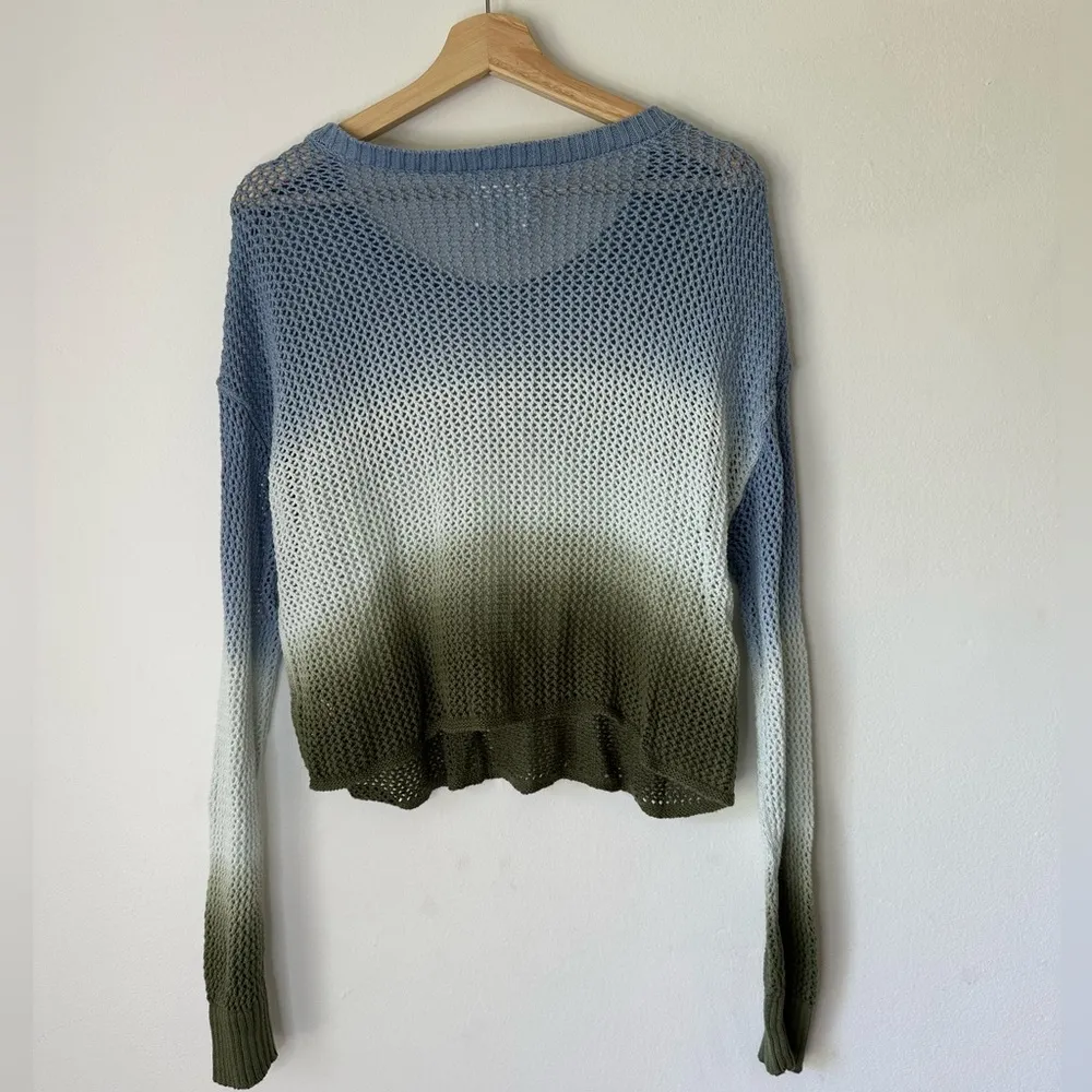 Aerie Offline Ombré Open Knit Cropped Sweater Size S travel Popover Lightweight - Image 2