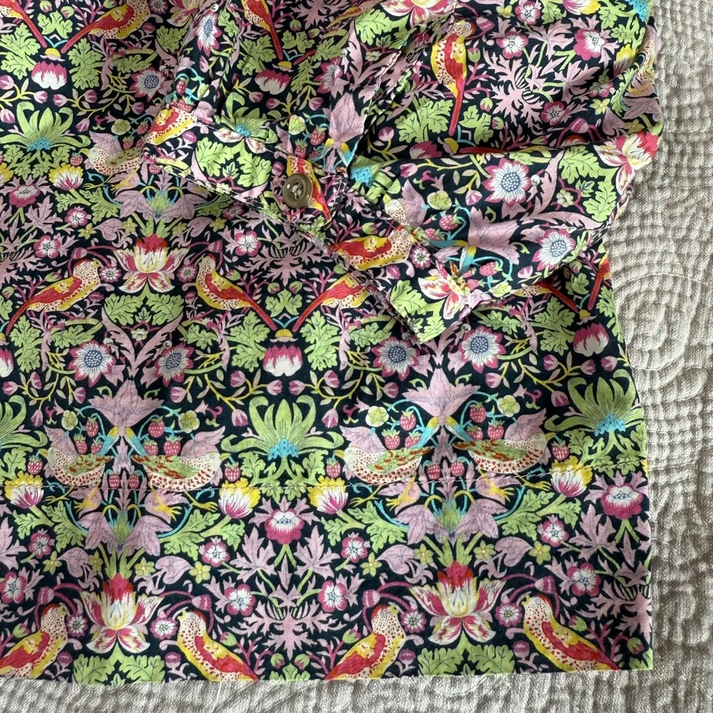 J.Crew Liberty Penny Peasant Blouse Shirt Top Womens 2 Strawberry Thief Boho - Image 4