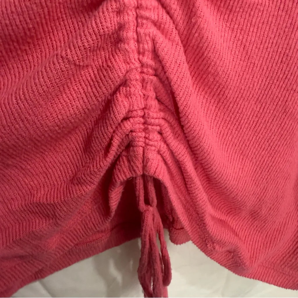 Maurices Pinkish Coral V-Neck Adj Ruched Long Sleeve Shirt Loungewear Size M - Image 5