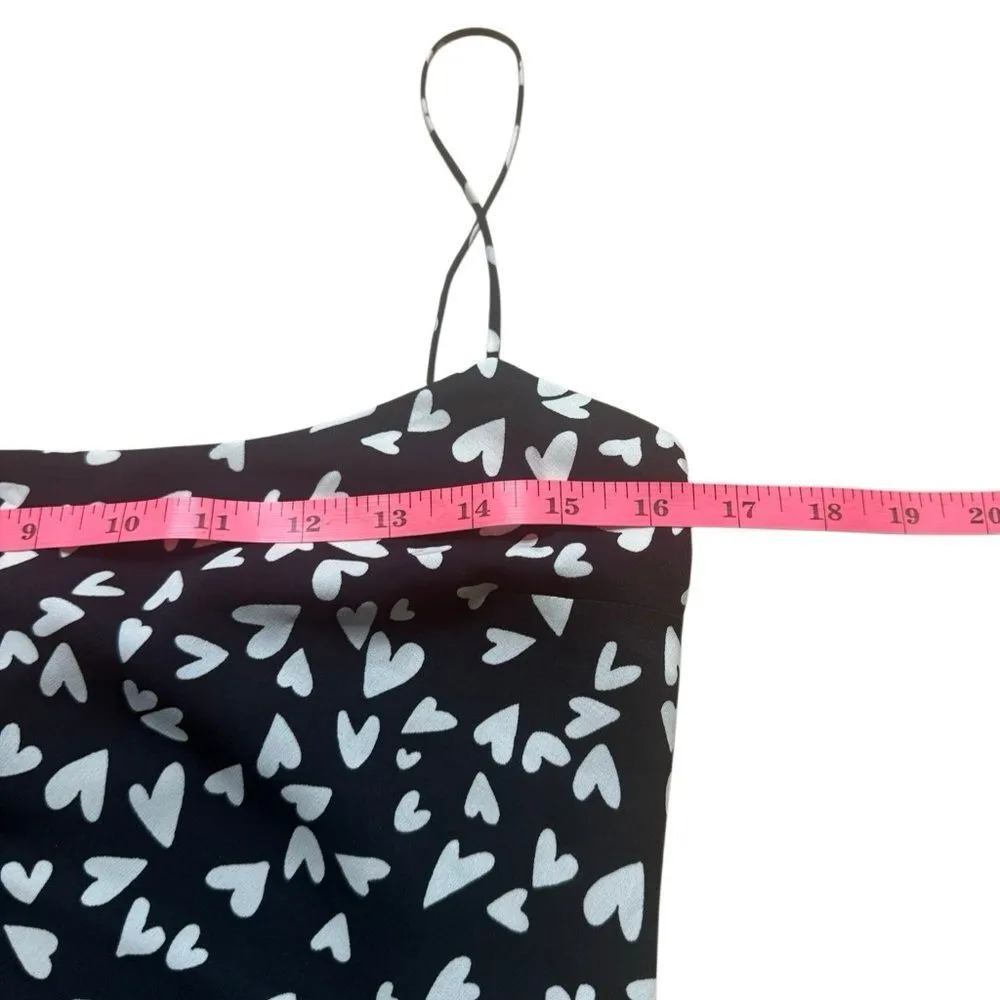Abercrombie & Fitch Julia Heart Print Valentines Slip Mini Dress Small Black - Image 9