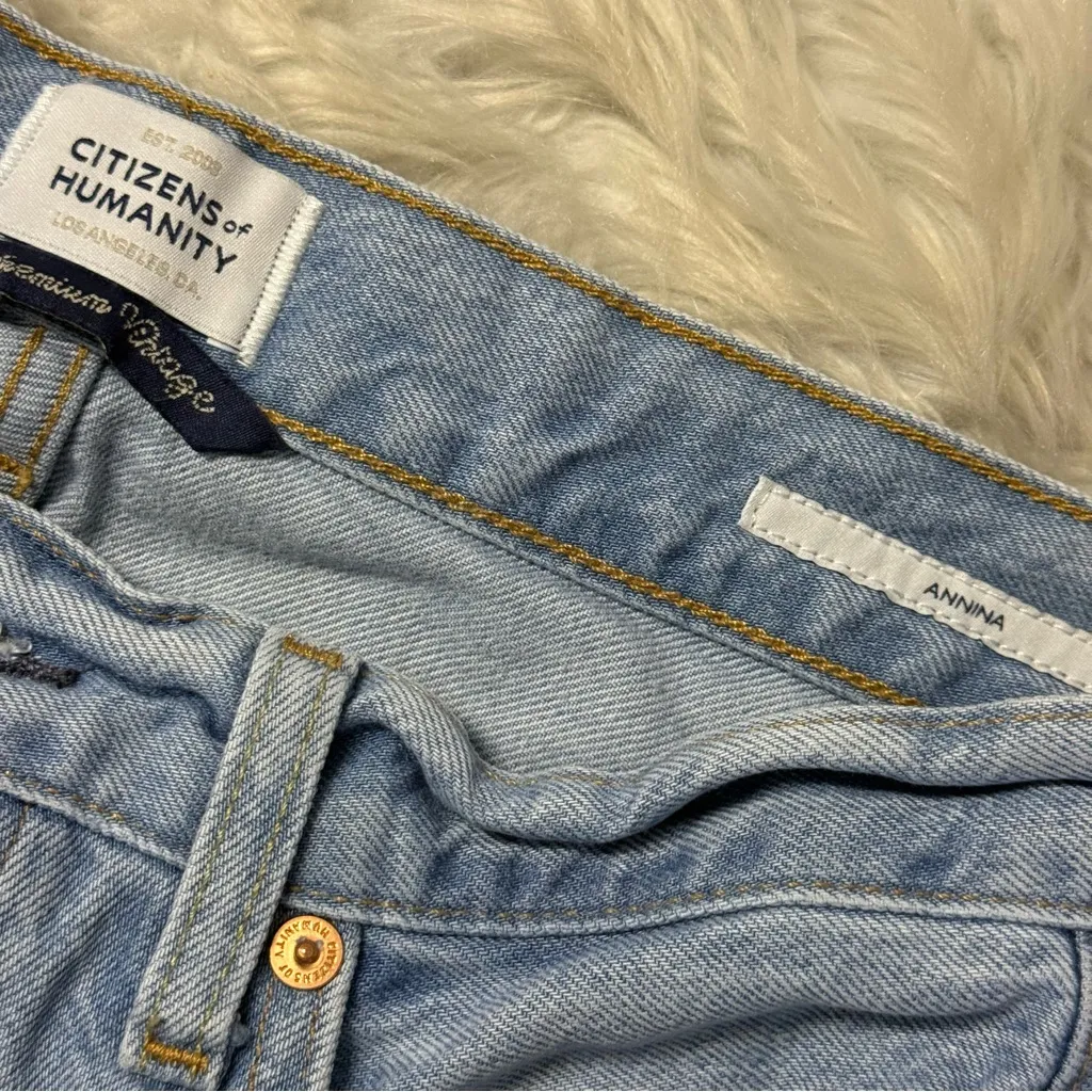 Citizens of Humanity Annina High Rise Wide Leg Jeans Size 27 Button Fly - Image 3