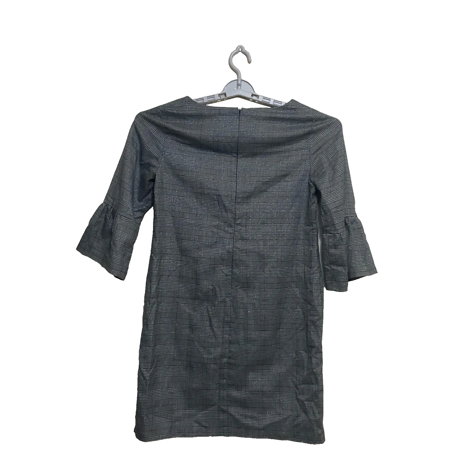 Emma & Michele Black White Houndstooth Print Ruffle Cuff Workwear Dress Size 10 - Image 15