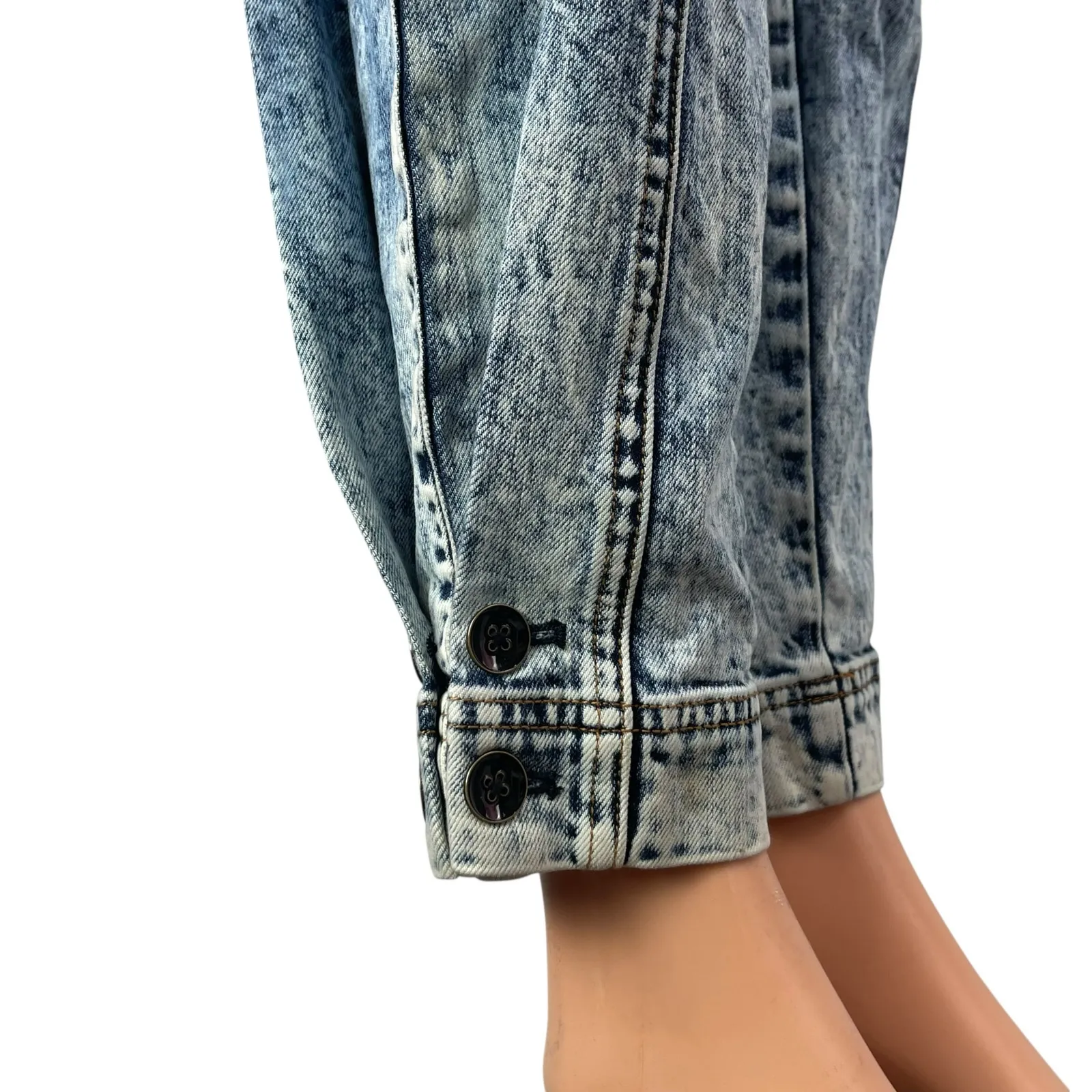 Ulla Johnson Blue Acid Wash High Rise Tapered Boyfriend Denim Jeans Pants Size 2 - Image 6