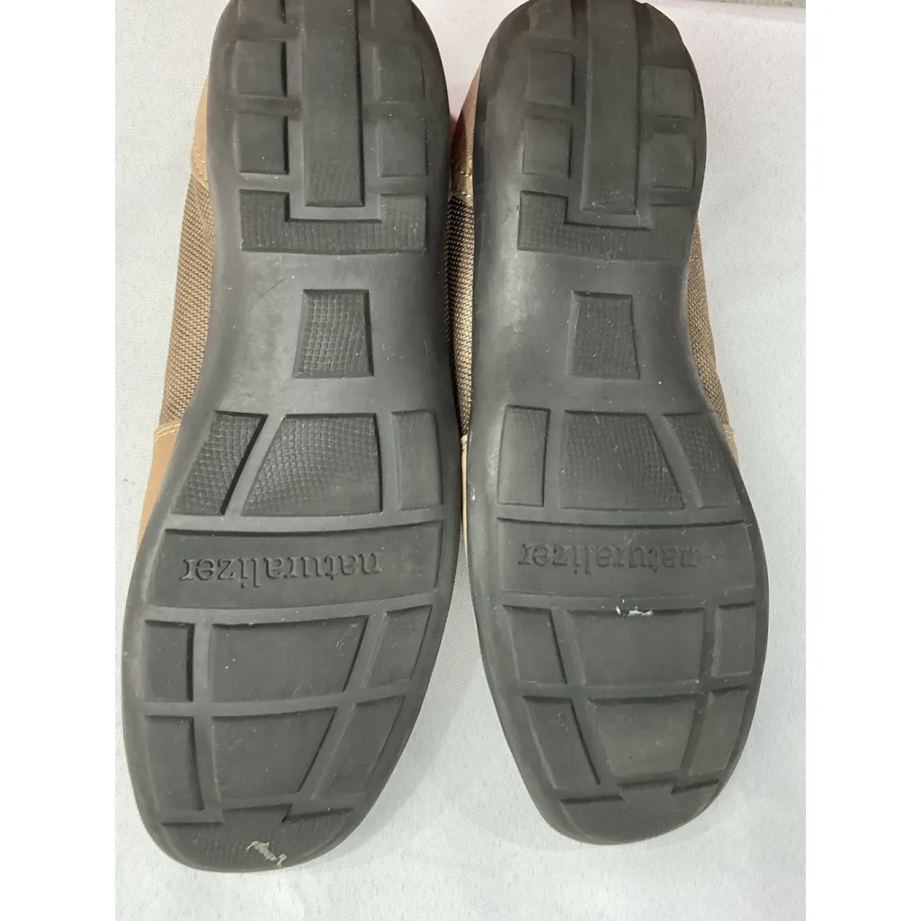 Womans Naturalizer Franklyn Flat Shoes 8.5 Tan Suede Slip On - Image 7