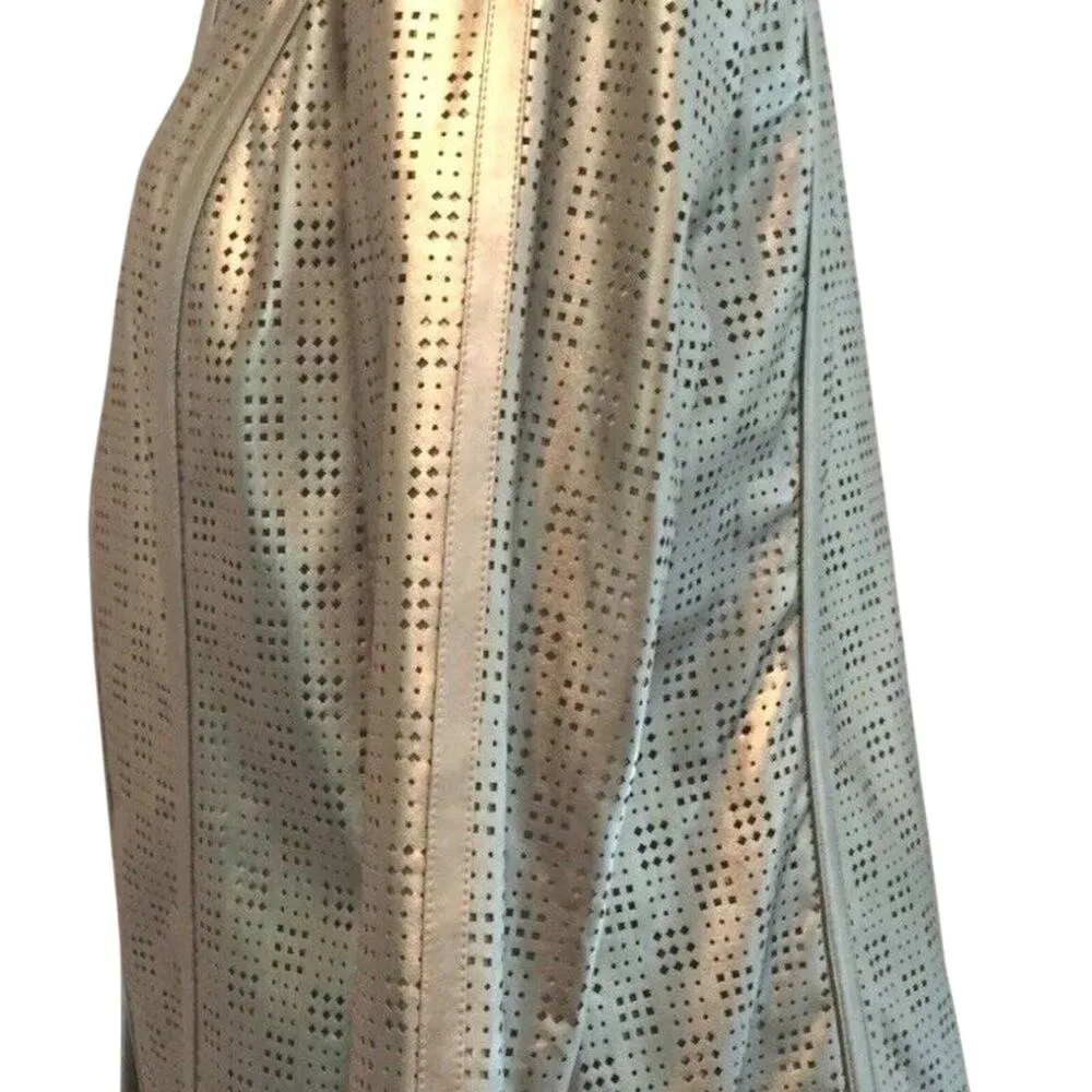 Chico's Traveler's Collection Gold Perforated Open Blazer Jacket Ladies NWT - Image 6