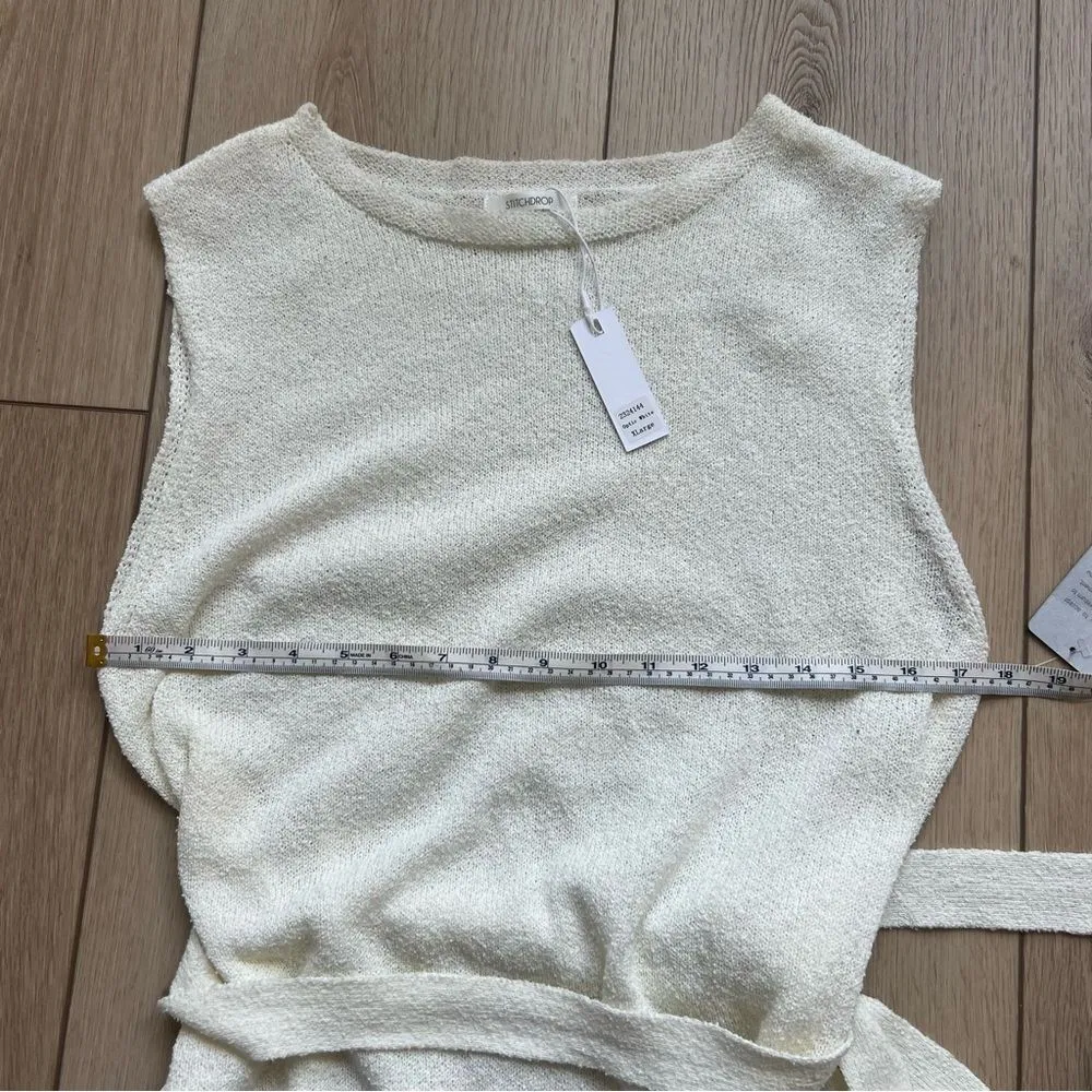 StitchDrop NWT Nantucket Sleeveless Knit Sweater Dress Optic White Size XL - Image 9