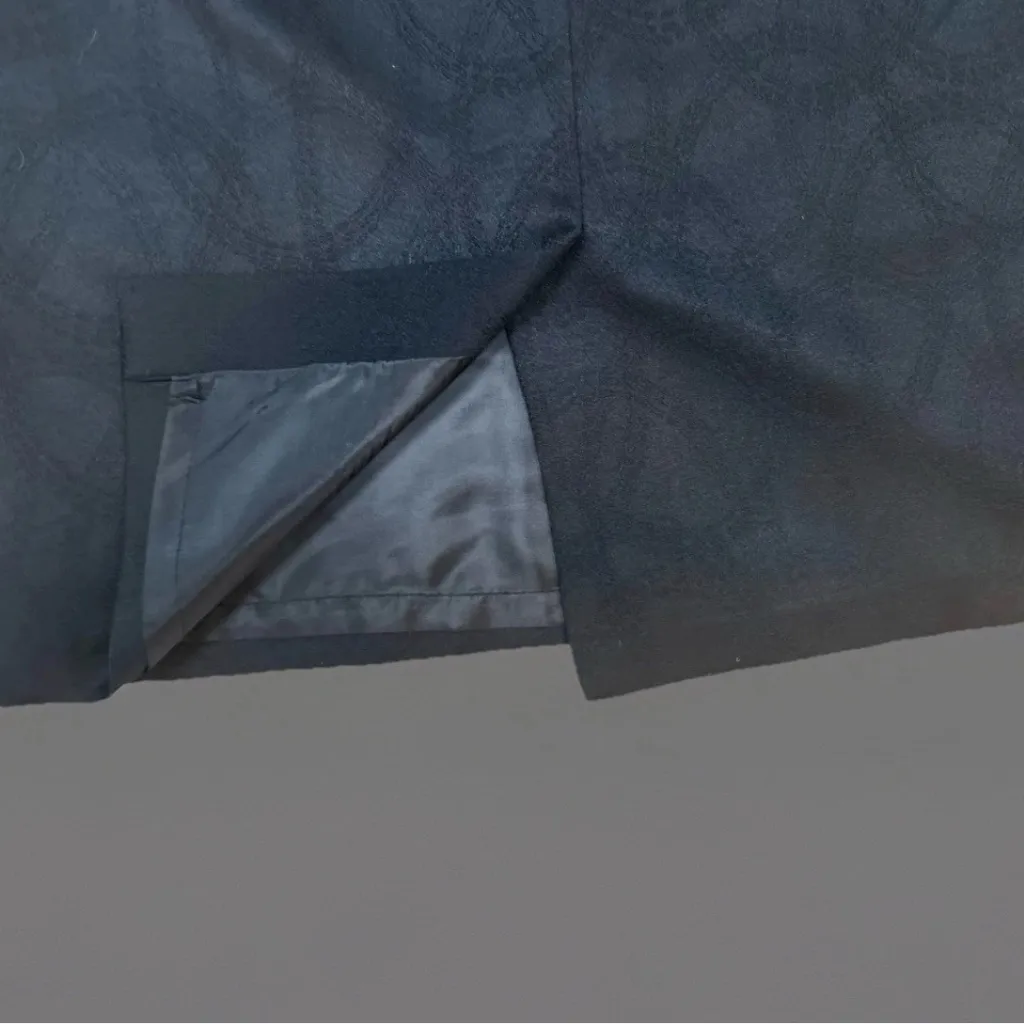 Le Suit Jacquard Evan Picone Middleton Skirt Suit Sz 16 Ruffle Collar - Image 12