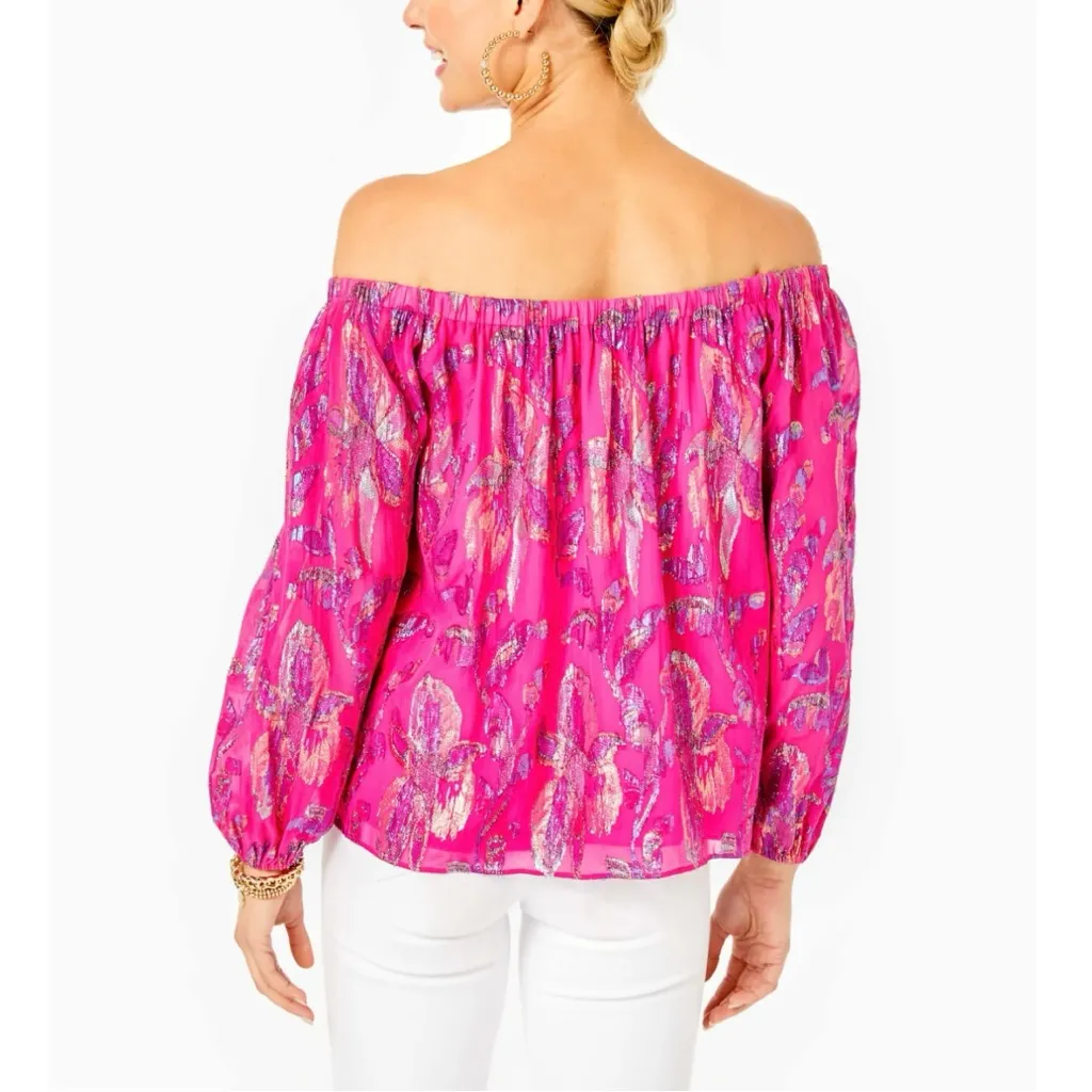 Lilly Pulitzer Emilee Off-the-Shoulder Silk Top - Image 2
