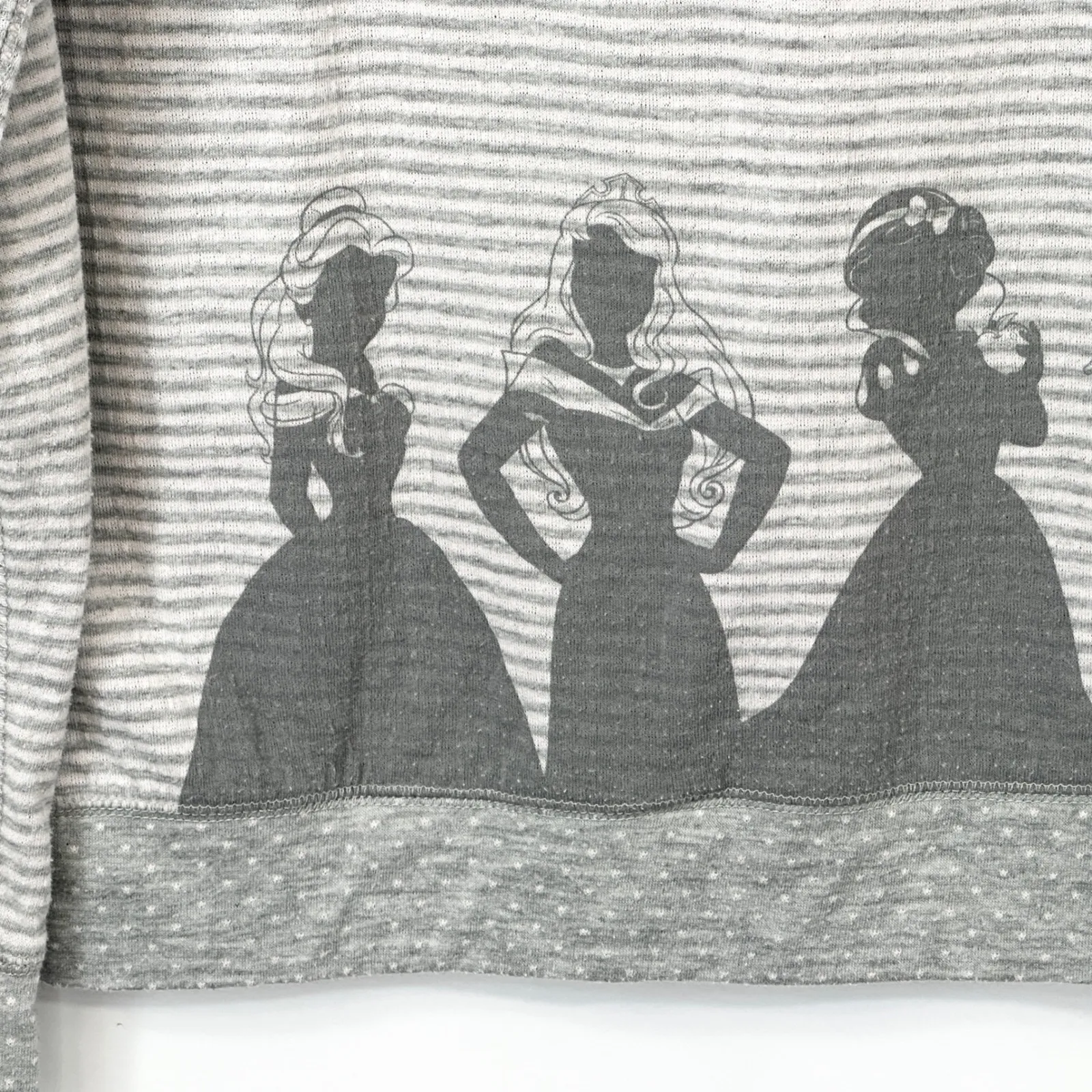 Disney Parks Large Jacket Princess Silhouettes Striped Full‎ Zip Hoodie Gray 394 - Image 9