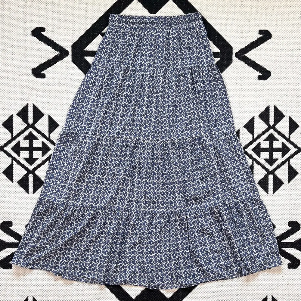 Bishop + Young Festival Tiered Maxi Skirt In Mosaic Floral Print Medium - Image 6