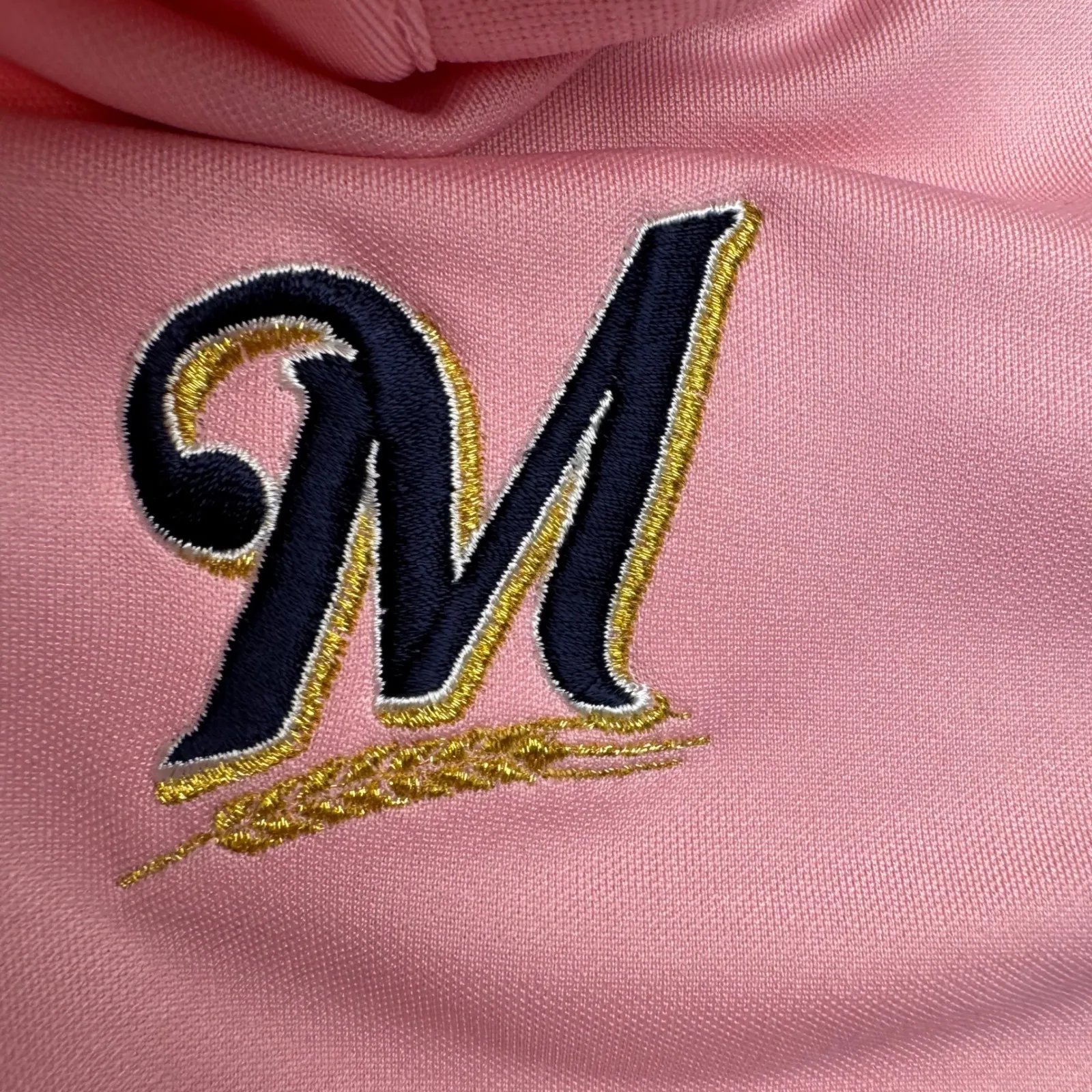 Nike Golf Dri Fit Pink Milwaukee Brewers Embroidered Polo Shirt Women's - Image 3