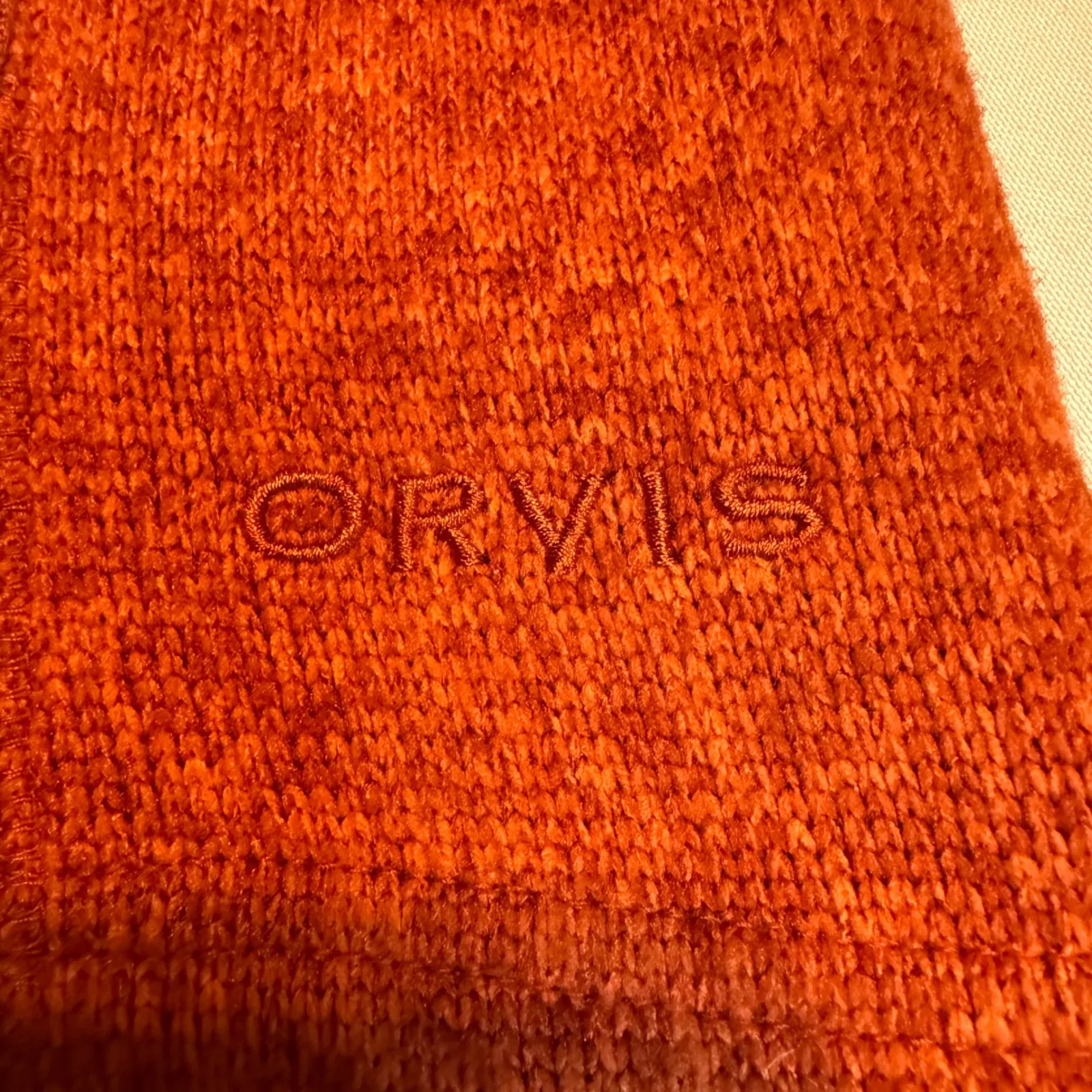 Orvis Fleece Vest Orange Full Zip Down Pockets Outdoor Hiking Travel Unisex XL # - Image 6
