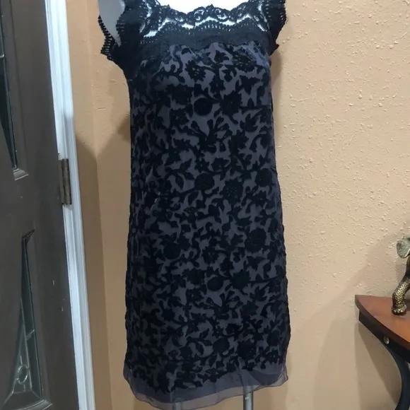 Max studio black velvet and lace dress NWT - Image 2