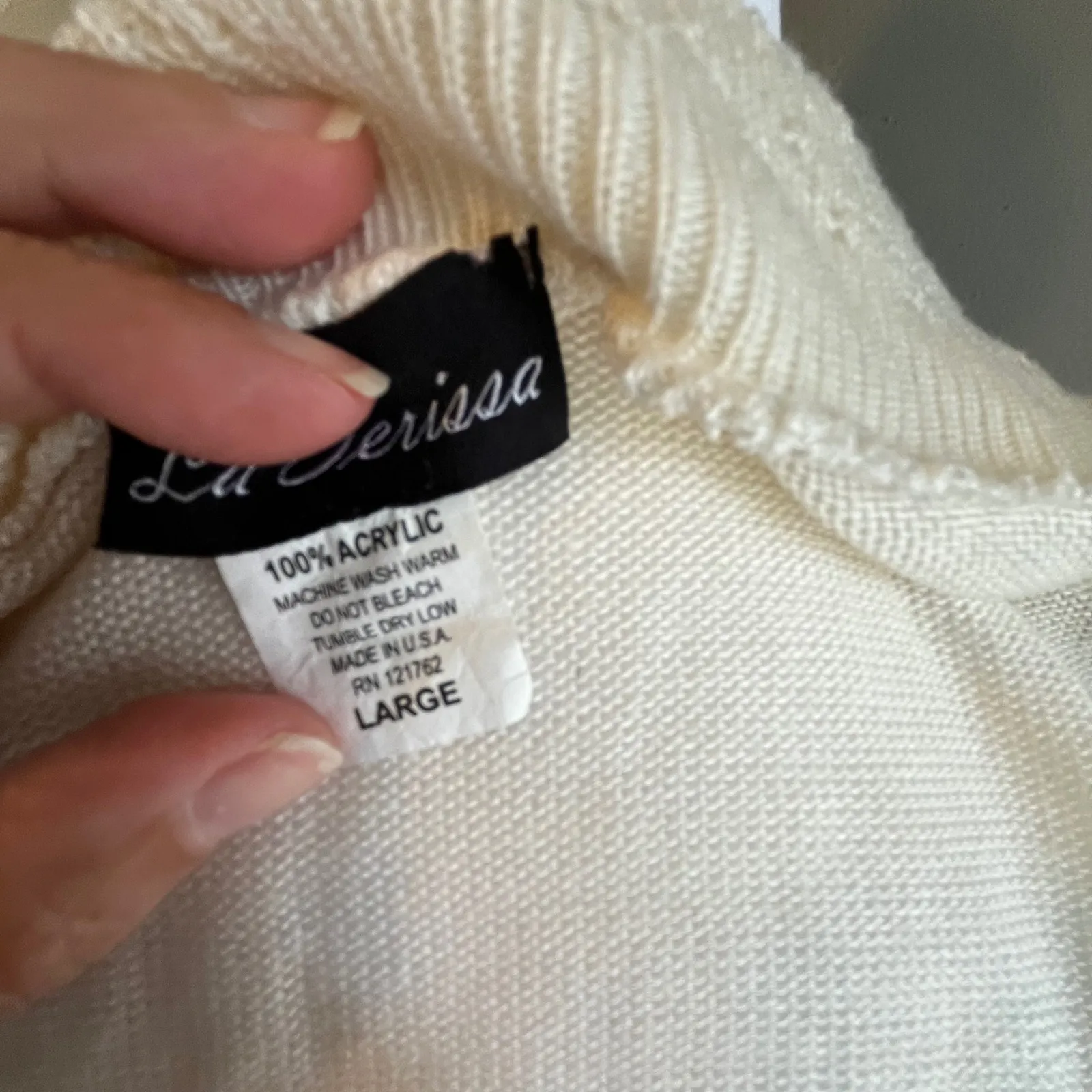 Crochet Knit Cardigan Top, Open Front, Short Sleeve, Cottagecore Style Size L - Image 6