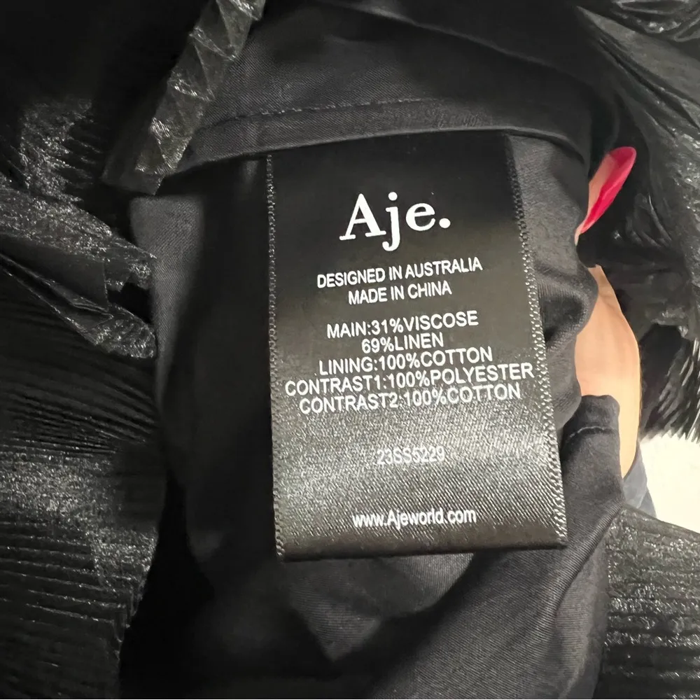 NEW NWT Aje. Elsie Pleat Mini Dress In Black Size 2 - Image 14