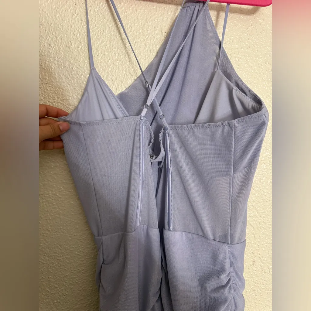 OH POLLY Asymmetric Neckline Corset Mini Dress in Lilac size 10 - Image 10