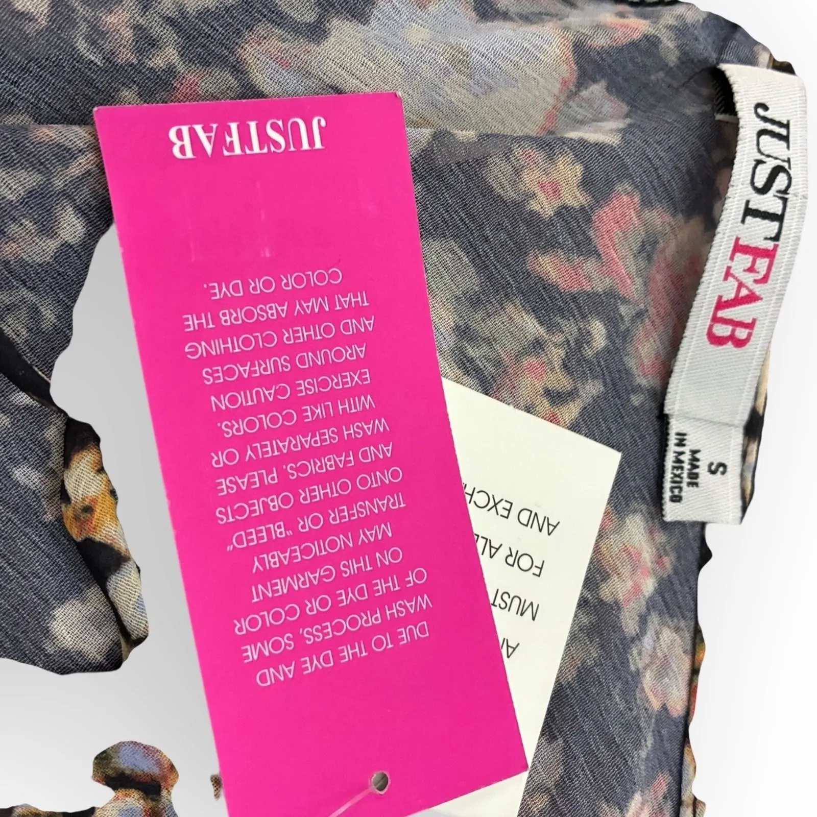 JustFab Black Floral Tiered Mini Dress S Short Sleeve Scoop Neck Lined NWOT - Image 4