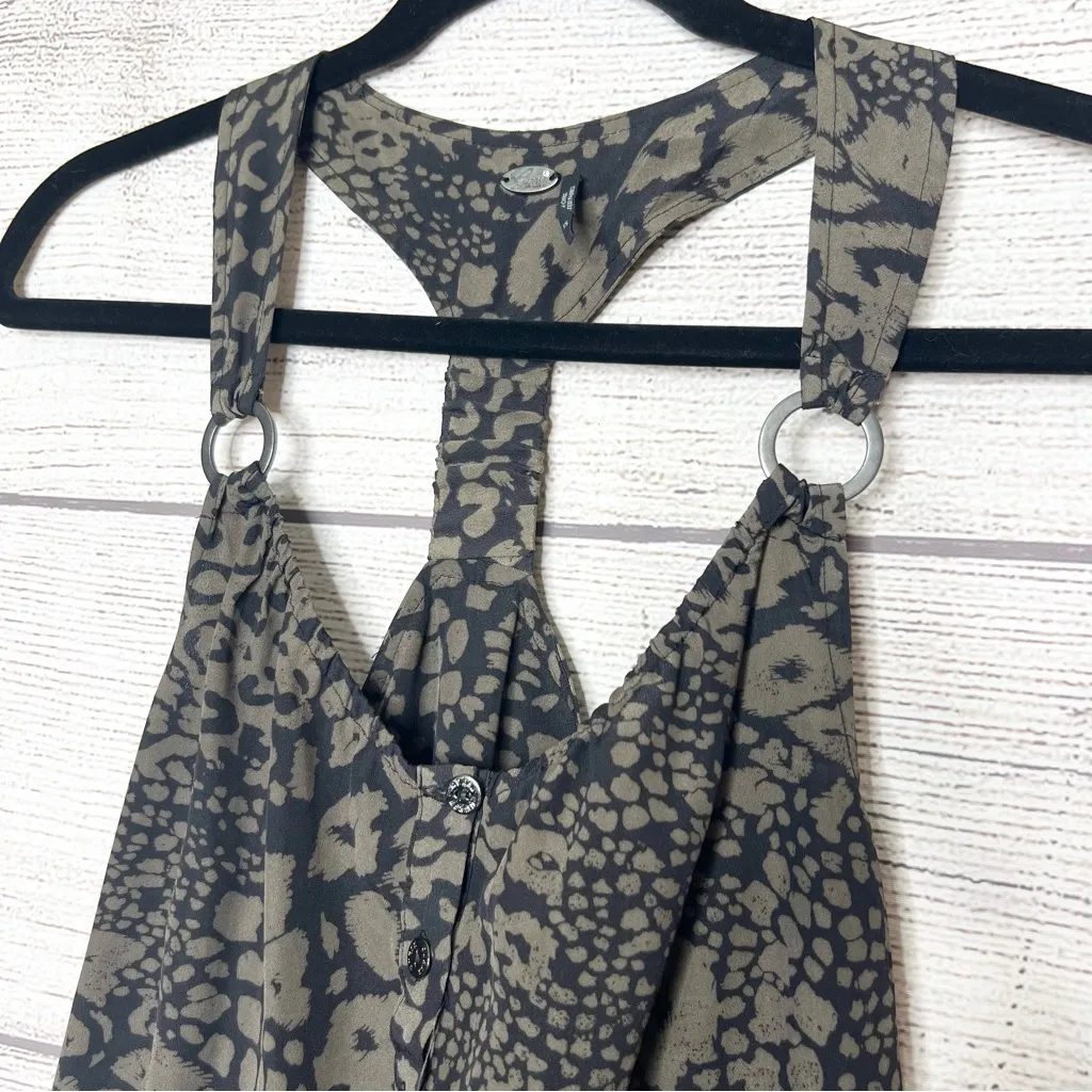 GUESS Vintage Y2K Gray & Black Leopard Animal Print Sleeveless Romper Size XS - Image 2