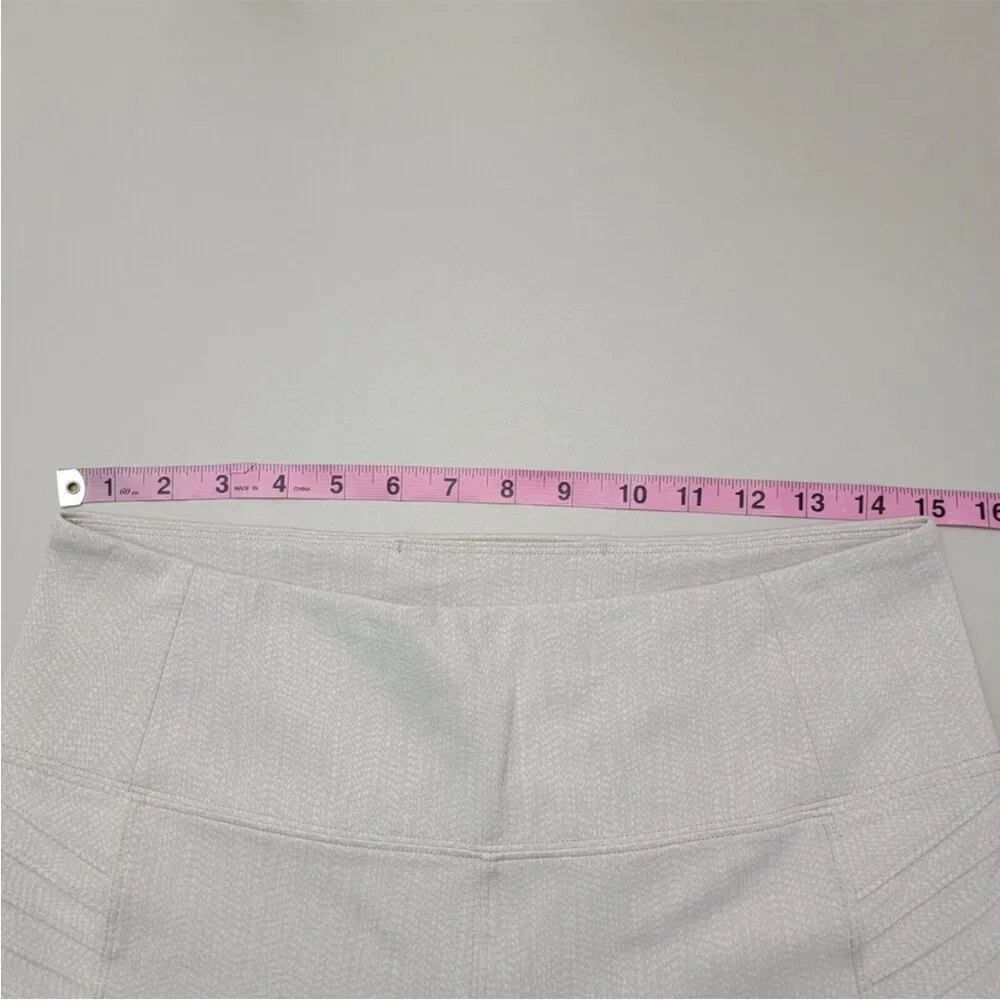 Athleta Delancey Taupe Cream Textured Moto Zip Ankle Tight Leggings Size L - Image 9