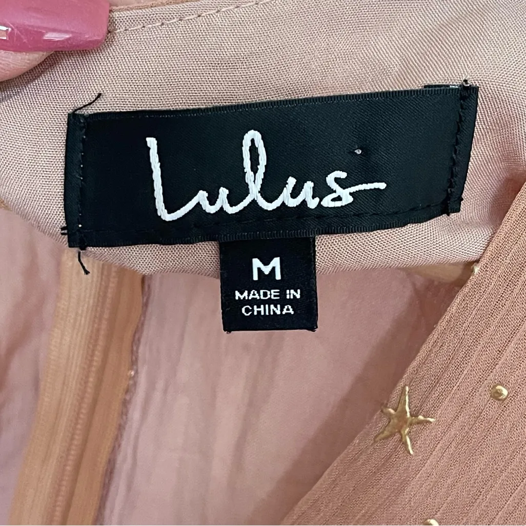 NWT Whimsical Dreams Blush Star Print Surplice Romper M - Image 12