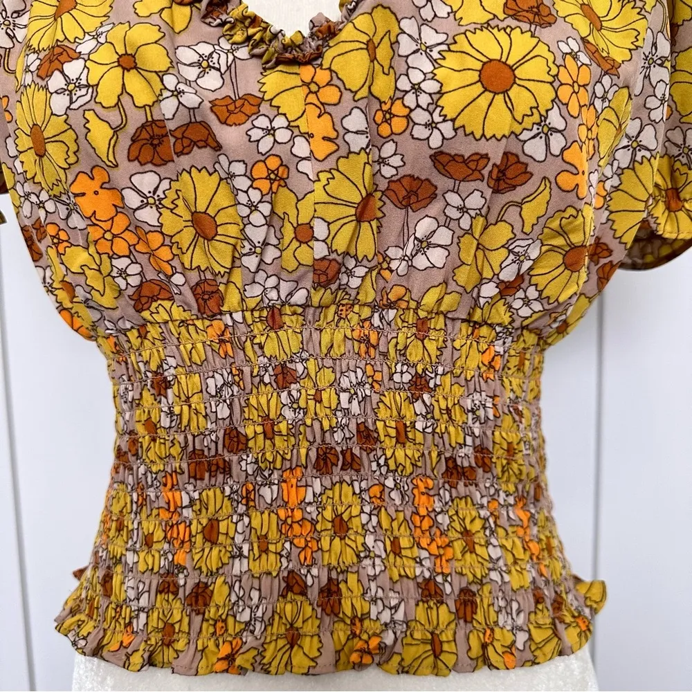 Milk + Honey Smocked Floral Shirt - Image 3