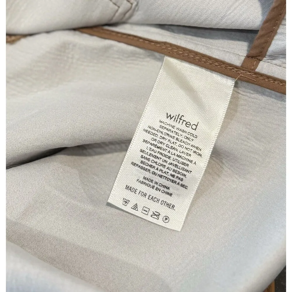 Aritzia Wilfred Jacket Brown The Ganna Leather Shirt Shacket Oversized Medium - Image 10