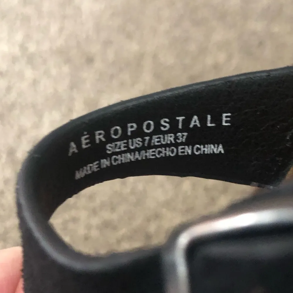 T-strap Slides Aeropostale Black Cork Sandal Size 7 - Image 5