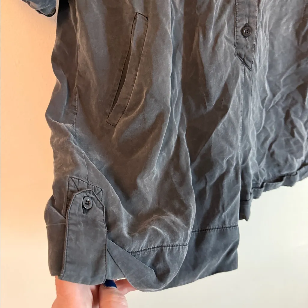 Bebe  Black Shorts Romper Jumpsuit Button Up 3/4Sleeves Faded Black Y2K VTG - Image 8