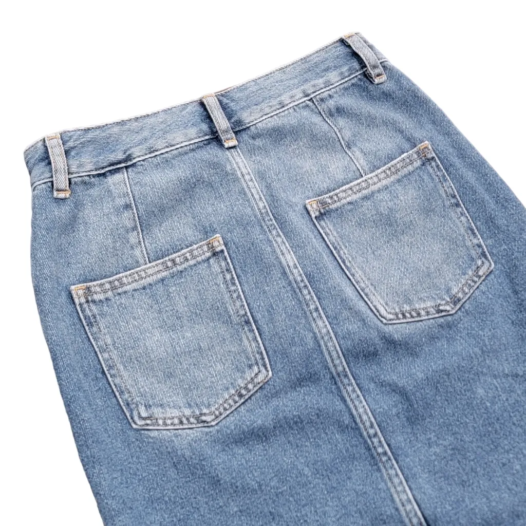 ASOS Denim Blue High Waisted Jean Summer Mini Skirt Women's Size 4 - Image 8