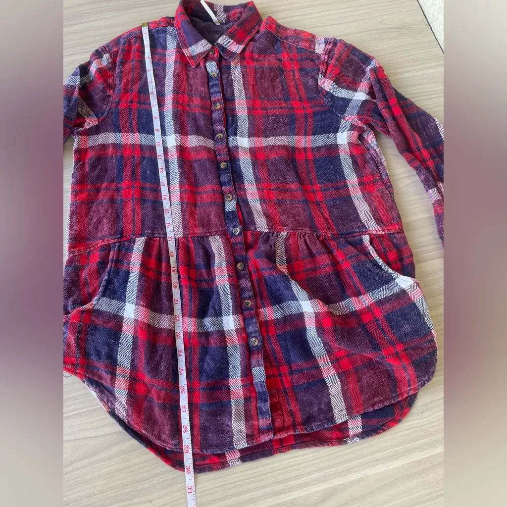 Free People  Red and Purple Patterned Top - Image 6