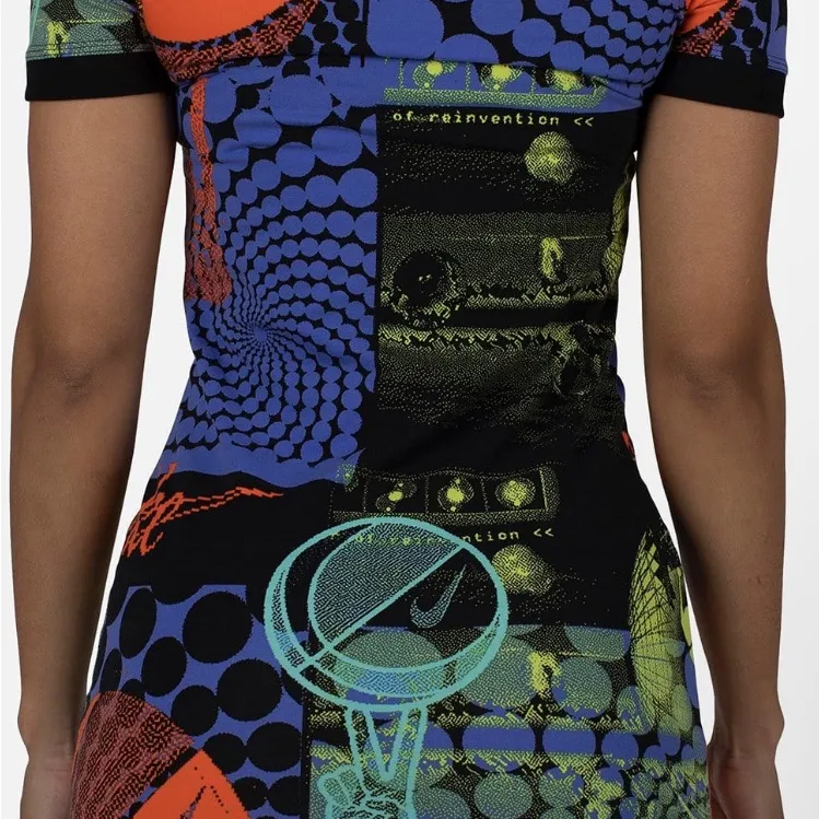Nike Essential Rave Bodycon Dress Graphic Print Women Medium Large Runs Small - Image 2