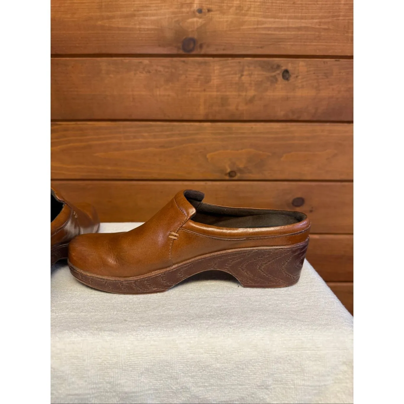 Klogs Surrey Nutmeg Leather Clogs Sz 9 Brown - Image 5