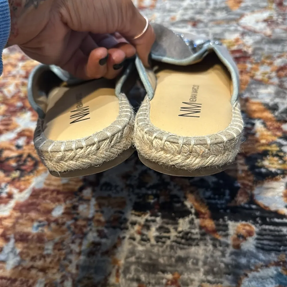 NEIMAN MARCUS jeweled espadrille mules 8 - Image 9