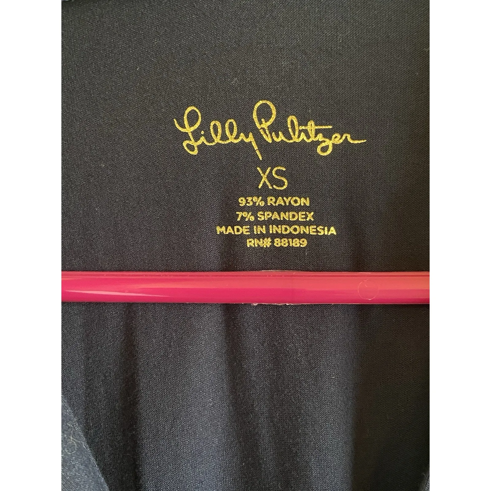 Lilly Pulitzer Navy Blue Gold Tone Button Collared Jersey Knit Dress‎ Womens XS - Image 7