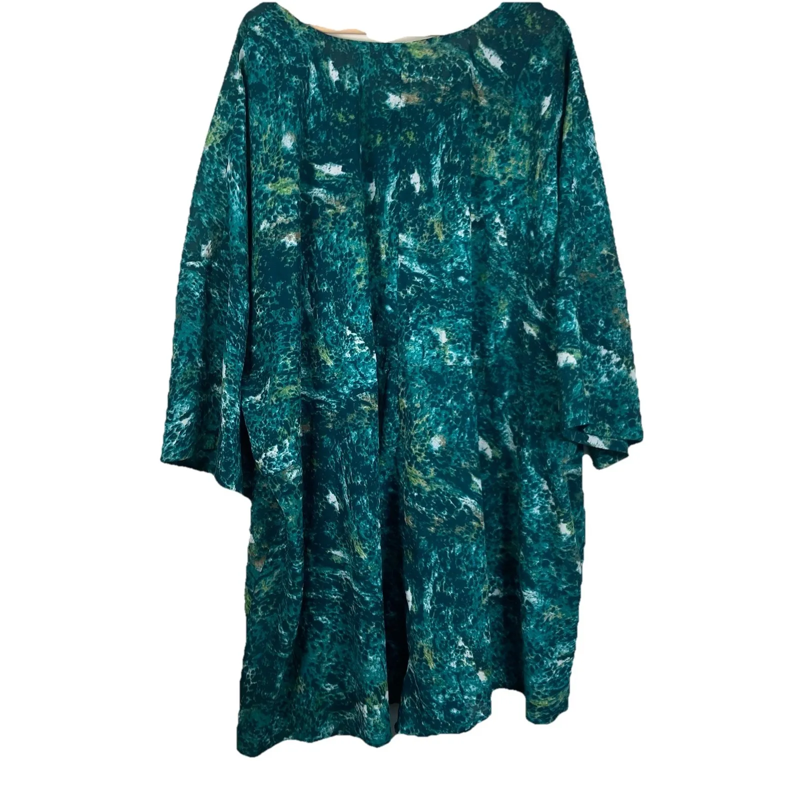 Ellos Over Sized Tie Waist Green Swim Coverup Size 4X Beach Vacation Tunic Green - Image 6